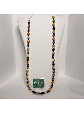 Jay King Sterling Silver, Onyx And Agate Necklace With Hook Clasp (6328)